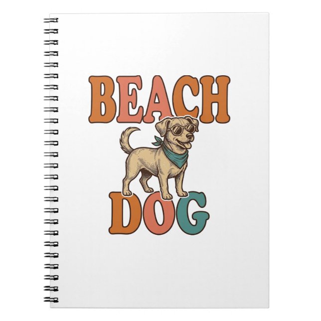 Beach Dog Vintage Engraving Graphic Design_1 Notebook (Front)