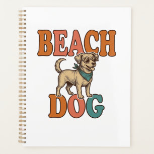 Beach Dog Vintage Engraving Graphic Design_1 Planner