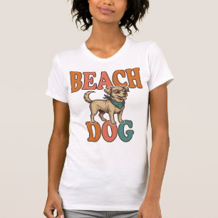 Beach Dog Vintage Engraving Graphic Design_1 T-Shirt