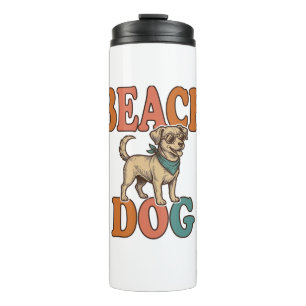 Beach Dog Vintage Engraving Graphic Design_1 Thermal Tumbler