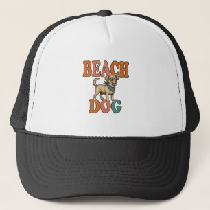 Beach Dog Vintage Engraving Graphic Design_1 Trucker Hat