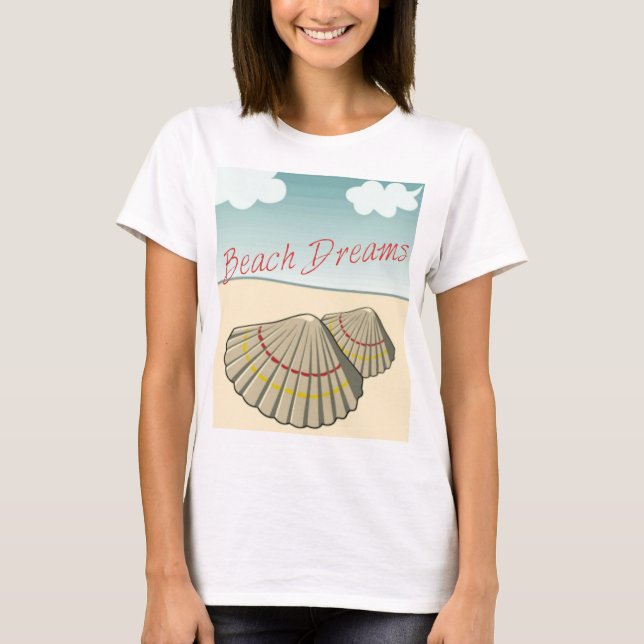 Beach Dreams Seashells Bella Flowy Crop Tank Top (Front)