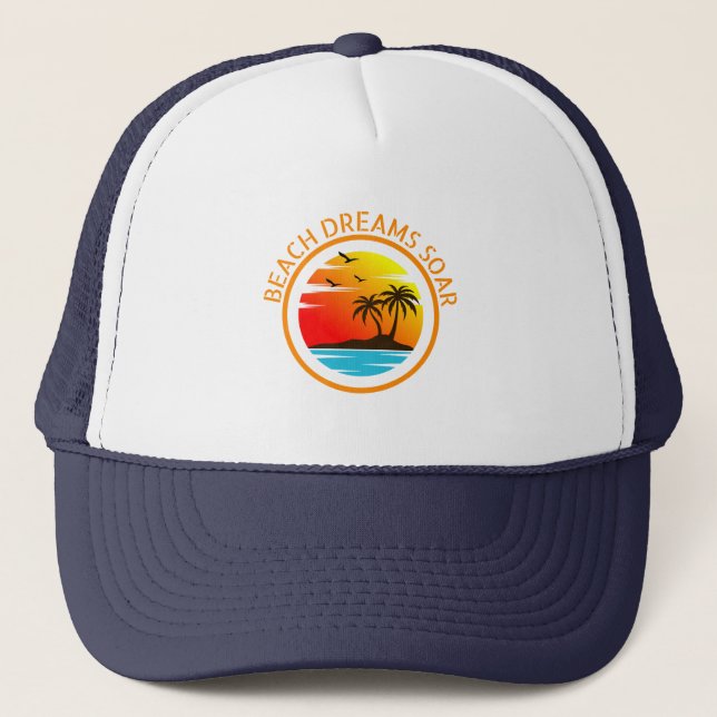 Beach Dreams Soar: Coastal Reveries  Trucker Hat (Front)
