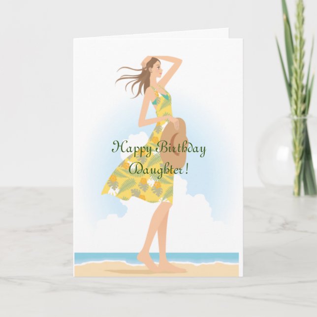 BEACH DRESS DAUGHTER BIRTHDAY CARD (Front)