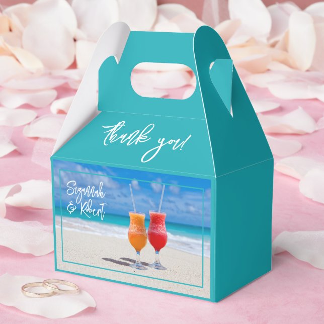 Beach Drinks Thank You Wedding Favour boxes (Wedding)