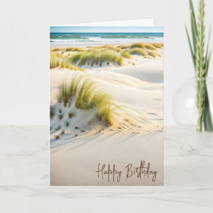 Beach Dune Grass Happy Birthday Card