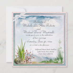 Beach Dune Romance Square Wedding Invitation