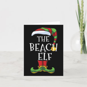 Beach Elf Family Matching Christmas In July Funny Card