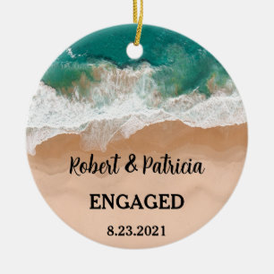 Beach Engaged Keepsake Engagement 2022 Ceramic Tree Decoration