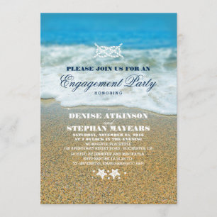 Beach Engagement Party Rope Knot Invitations