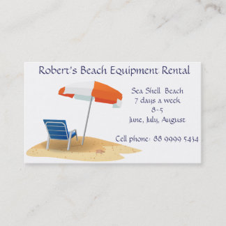 Beach Equipment house rental Business Card