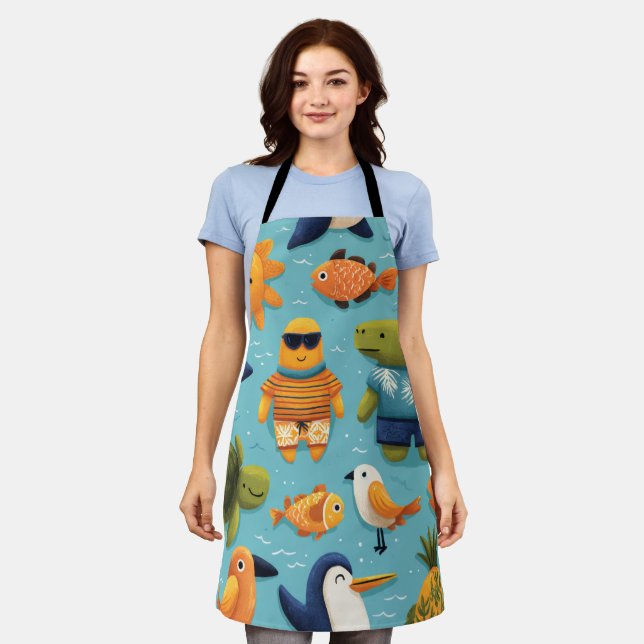 Beach Escape All-Over Print Apron Gift (Worn)