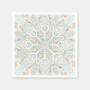 Beach Escape Watercolor Mandala Napkin