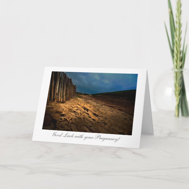 Beach Exit at Sundown - Luck with Pregnancy Card (Front)