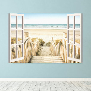 Beach Fake Window Home Office Wall Decor Photo Print