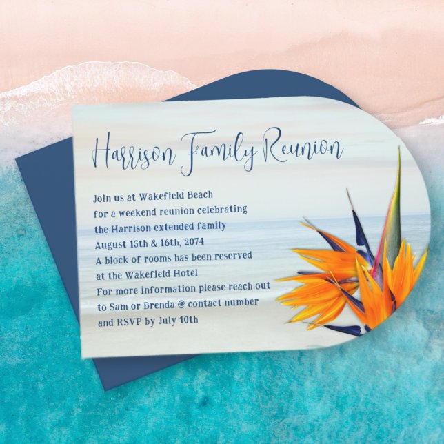 Beach Family Reunion Bird of Paradise Invitation (Creator Uploaded)