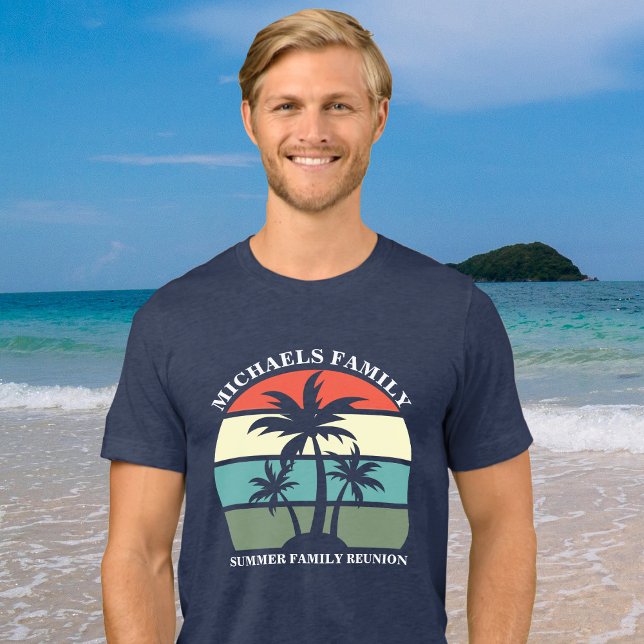 Beach Family Reunion Cool Palm Tree Sunset Tri-Blend Shirt (Creator Uploaded)