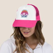 Beach Family Reunion Custom Cruise Pink Palm Tree Trucker Hat (In Situ)