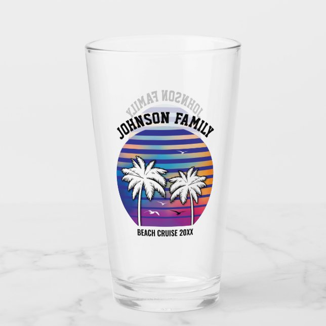 Beach Family Reunion Custom Cruise Summer Vacation Glass (Front)