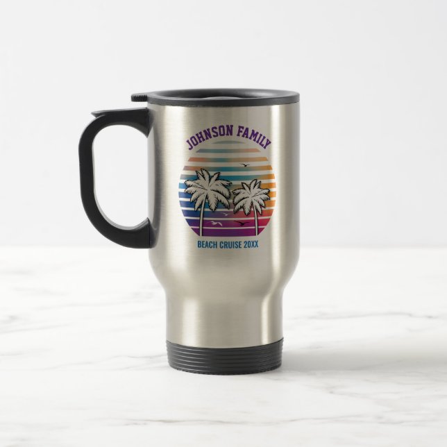 Beach Family Reunion Custom Cruise Summer Vacation Travel Mug (Left)