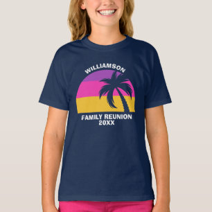 Beach Family Reunion Custom Tropical Sunset Kids T-Shirt