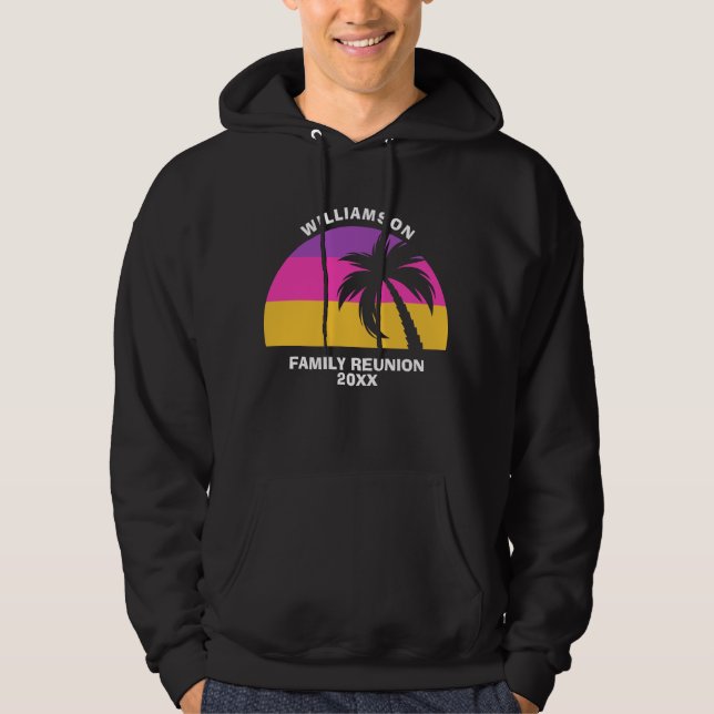 Beach Family Reunion Cute Custom Tropical Sunset Hoodie (Front)