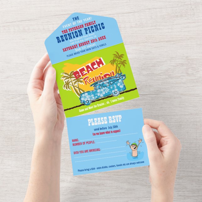 Beach Family Reunion Invitation  (Tearaway)
