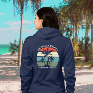 Beach Family Reunion Palm Tree Sunset Women's Hoodie