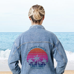 Beach Family Reunion Tropical Palm Tree Denim Jacket