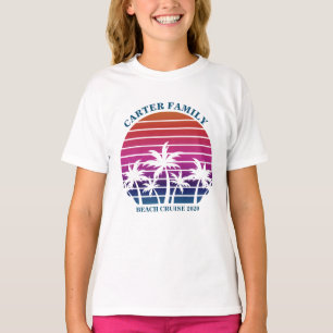 Beach Family Reunion Vacation Palm Tree Girls T-Shirt