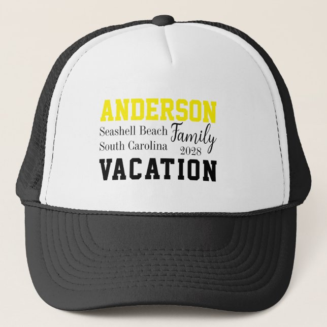 Beach Family Vacation Matching Summer Trucker Hat (Front)