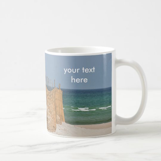 Beach fence and sand dune coffee mug