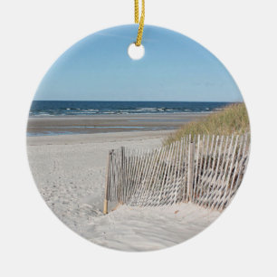 Beach fence ceramic tree decoration