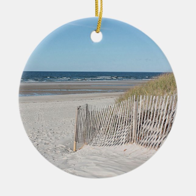 Beach fence ceramic tree decoration (Front)