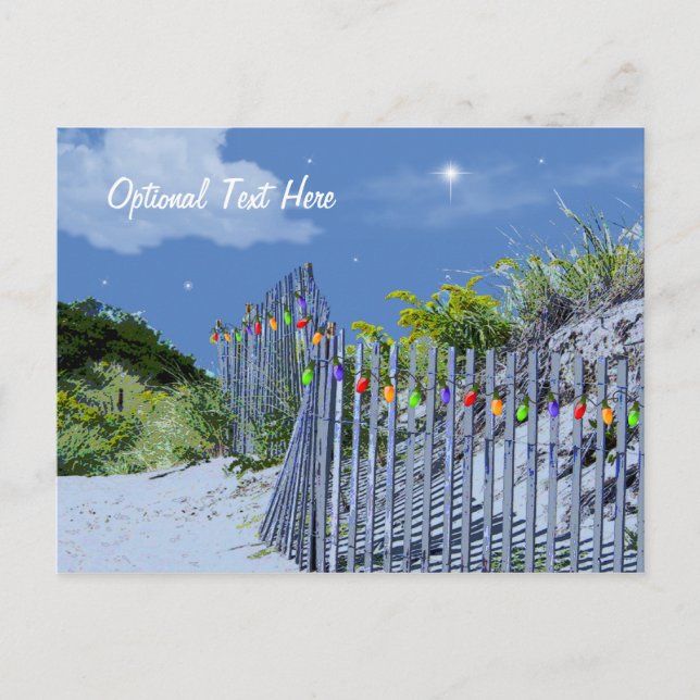Beach Fence & Dunes Postcard (Front)