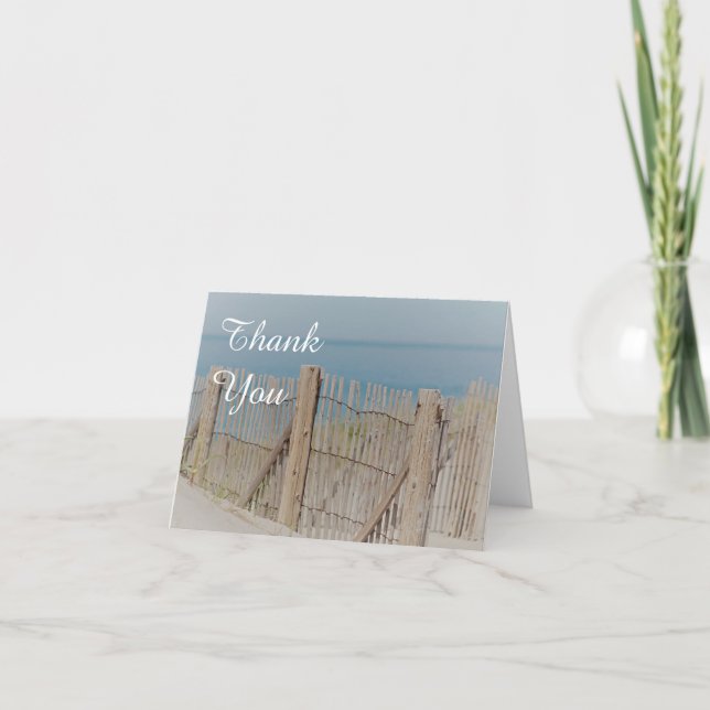 Beach fence in the sand dunes thank you card (Front)