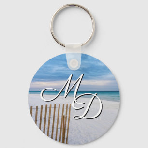 Beach Fence Morning Destin Florida Key Chain