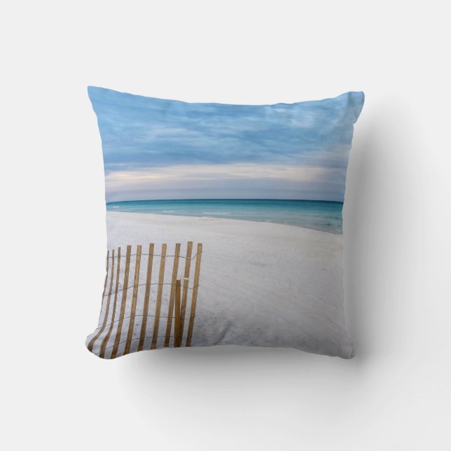 Beach Fence Morning Destin Florida Pillow (Front)