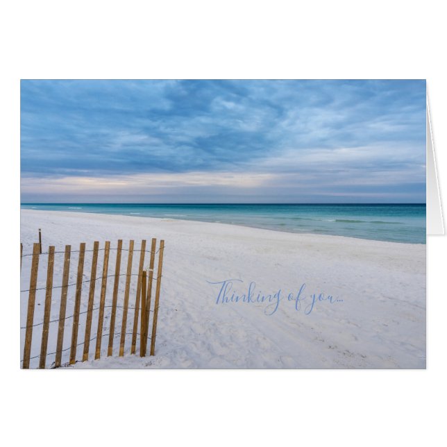 Beach Fence Morning Destin Florida Thinking Card (Front Horizontal)
