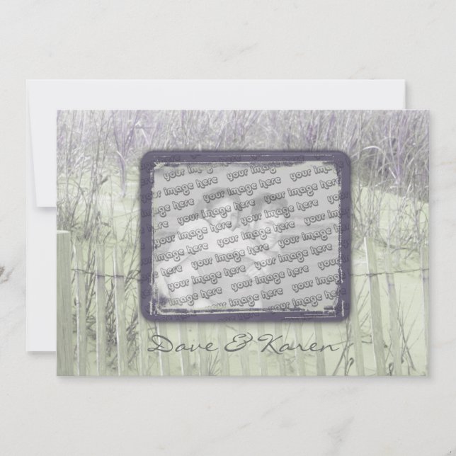 Beach Fence Save the Date Card (Front)