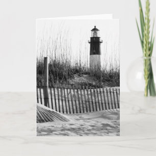 Beach Fences And Lighthouse Card