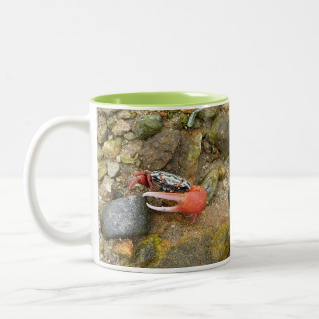 Beach Fiddler crab Two-Tone Coffee Mug (Left)