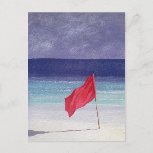 Beach Flag - Storm Warning 1985 Postcard (Front)