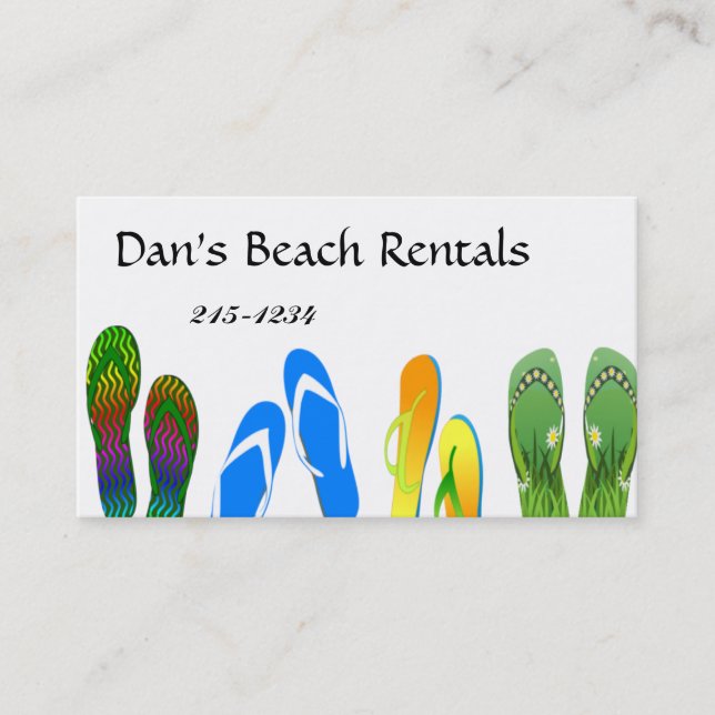 Beach Flip Flops Business Card (Front)