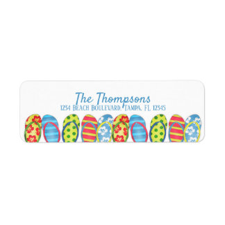 Beach Flip Flops Colourful Tropical Personalised