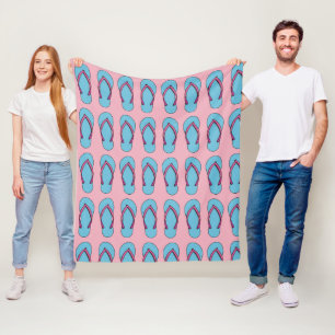 Beach Flip Flops Fleece Blanket