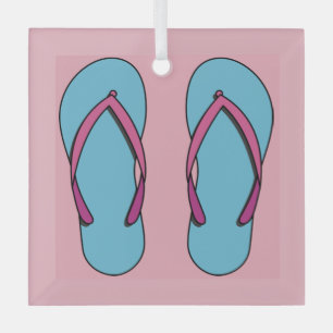 Beach Flip Flops Glass Tree Decoration