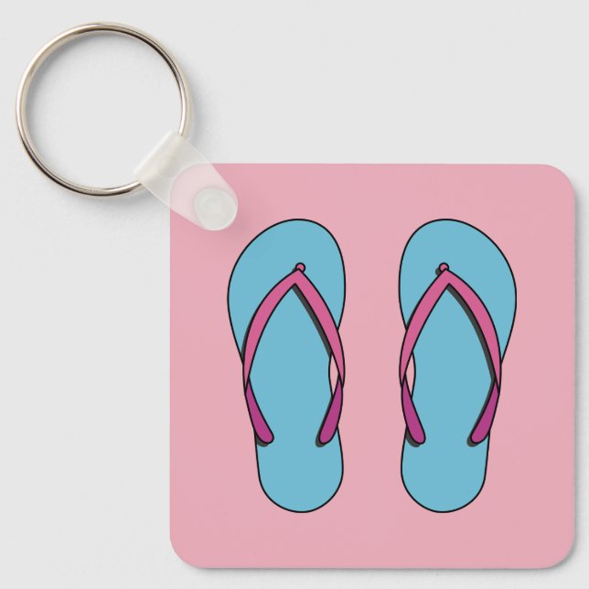 Beach Flip Flops Key Ring (Front)