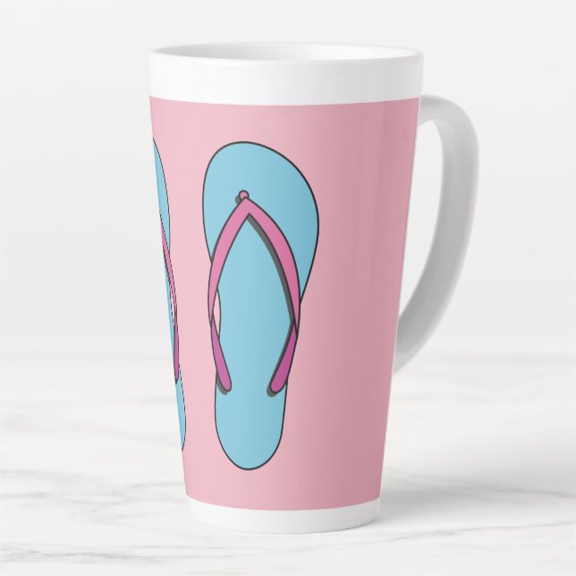 Beach Flip Flops Latte Mug (Right Angle)