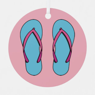 Beach Flip Flops Metal Tree Decoration